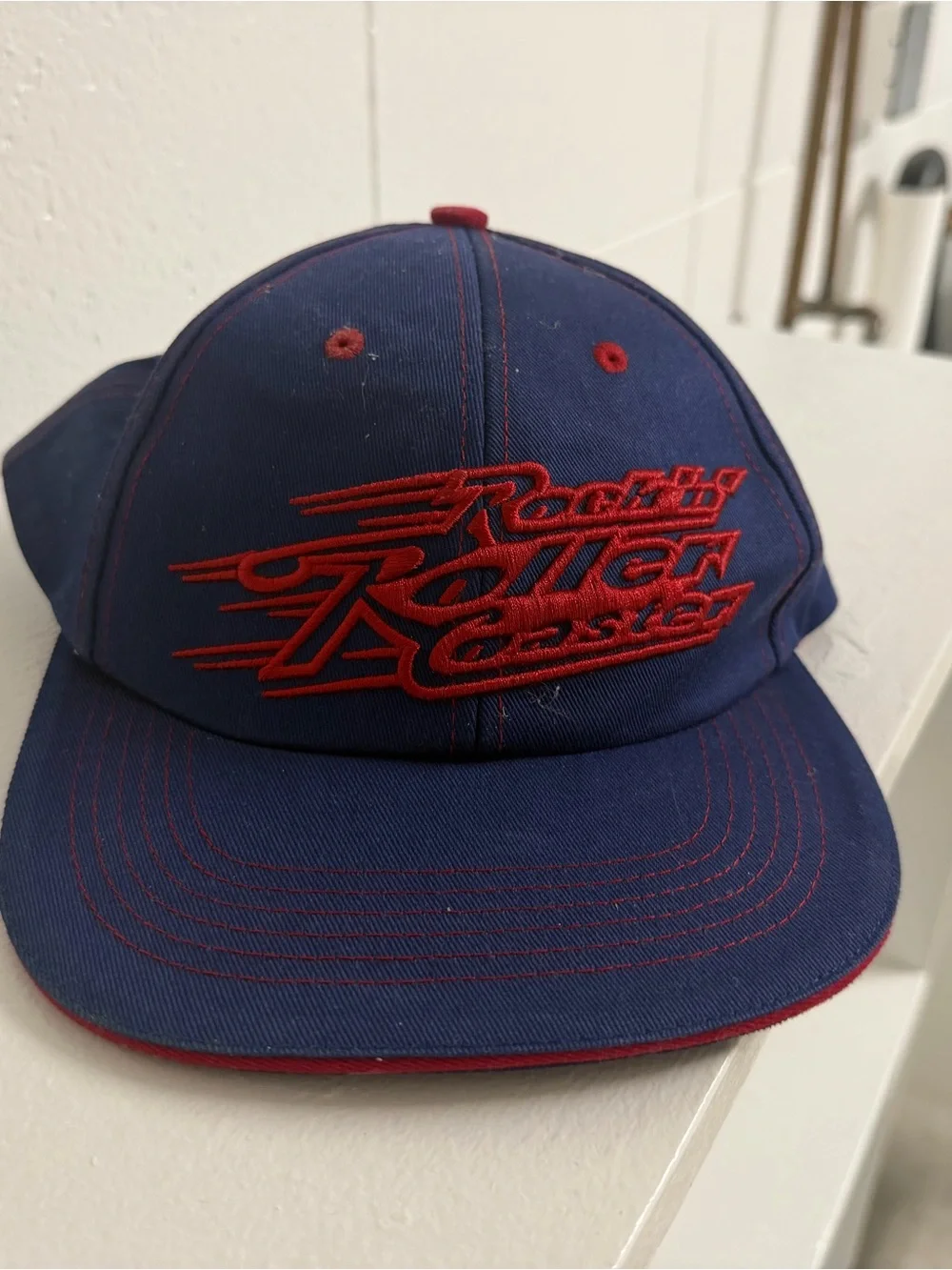 NWOT Discontinued Disney Rock ‘N’ Roller Coaster Navy & Red Youth Baseball Cap
